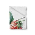 thumbnail image 2 of Watercolor Soft Flannel Fleece Throw Blanket, Appetizing Strawberries with Hand Drawn Style Brush Marks Eats Food, Cozy Plush for Indoor and Outdoor Use, 60" x 80", Fern Green Red, by Ambesonne, 2 of 6