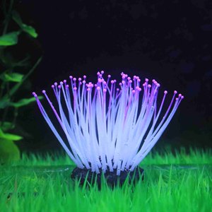 Aquarium Fish Tank Decoration Artificial Silicone Sea Anemone with Glowing Effect Fish Tank Aquarium Ornament