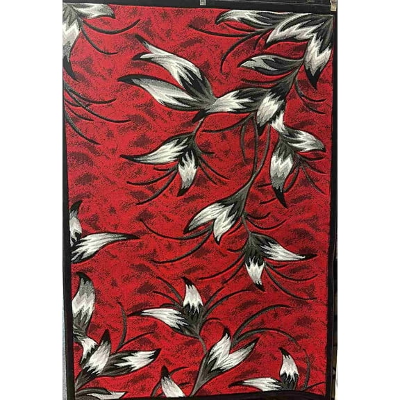 PREMIUM Modern Stylish Living Room Rug Design 2618 - 5'2"x7'5", Red