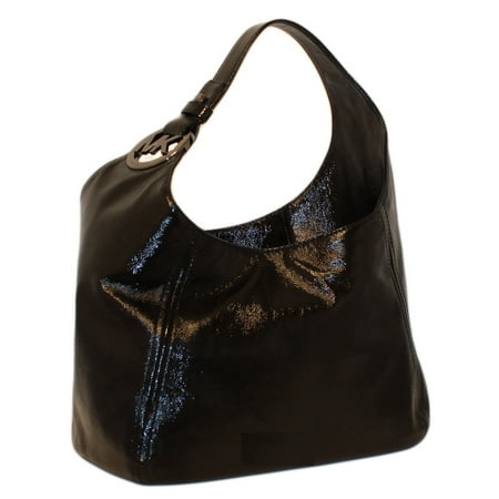Michael Kors New Leather Fulton Slouchy Shoulder Bag New Michael Kors Leather Fulton Slouchy Shoulder Bag Patent Black Purse Handbag