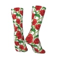 thumbnail image 5 of Uemuo Rose Flowers Pattern Women's Crew Socks, Soft Durable Breathable Moisture-Wicking with Odor Control Cotton socks, 5 of 9