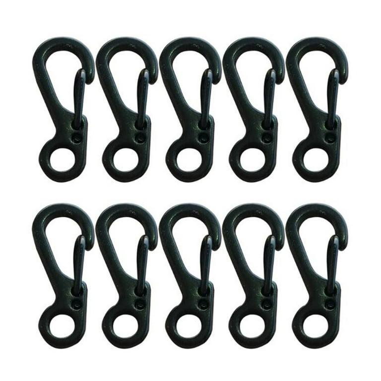 Skpblutn Tool Series 10pcs Buckle Spring Clip Snap Heavy Duty Aluminum Alloy Carabiner Tools Mini Hooks for Hanging Black, Size: One Size