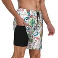 thumbnail image 3 of Picia Fairy Flower pattern Mens Swim Trunks with Compression Liner Stretch Beach Shorts Quick Dry with Zipper Pockets No-Chafing Board Shorts-Medium, 3 of 9