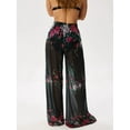 thumbnail image 2 of Women'S Elastic High Waist Wide Leg Pants Casual Long Home Pants Rose Red L, 2 of 4