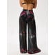 thumbnail image 4 of Pantalones Anchos de Cintura Alta con Elástico para Mujer, Pantalones Casuales Largos para Estar en Casa Rosa Roja L, 4 of 6