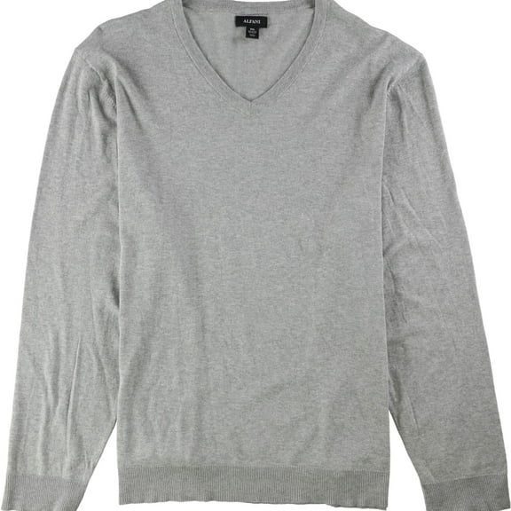 Alfani Mens Knit Pullover Sweater, Grey, Small