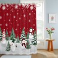 thumbnail image 4 of Shower Curtains for Bathroom, Red Christmas Snowman Waterproof Fabric Shower Curtain, Xmas Snowflake Tree Winter Decorative Bathroom Curtain for Bathtub, 72"x84", No Hooks Included, 4 of 9