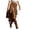 Brown, variant on Western Skirt Women High Waist Suede Asymmetrical Ruffle High Low Midi Skirt with Tassel Tie Boho Fall Cowgirl XXL