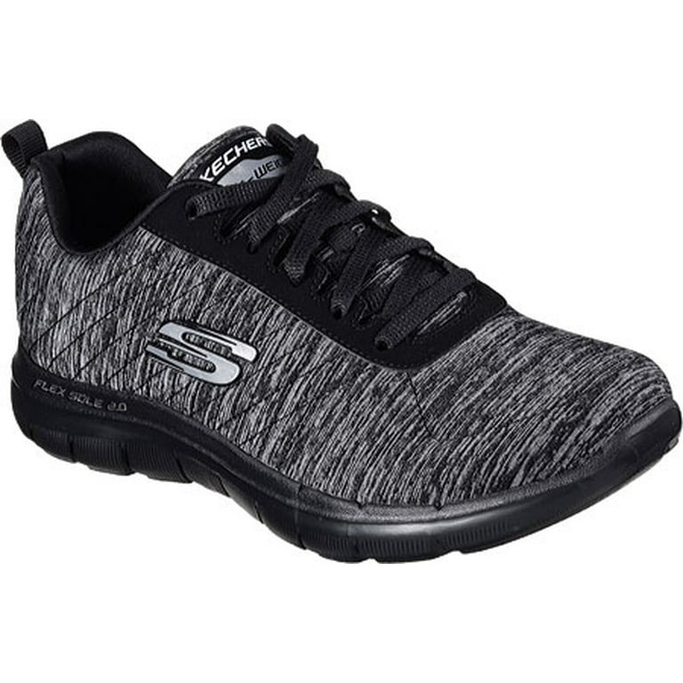 Skechers Flex 2.0 Sneaker, Black/Charcoal, 7.5 W - Walmart.com