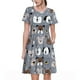 thumbnail image 1 of Disketp Cute Dog Faces para Vestido de Manga Corta para Mujeres, Vestidos de Verano para Mujeres, Casual y Holgado para la Playa, 1 of 6