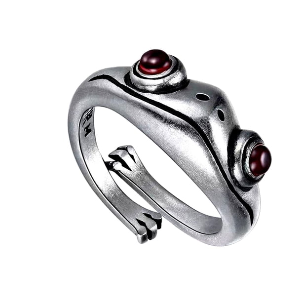 Minnieouse Anillo de rana Vintage bohemio para mujer, diseño artístico, apertura Retro, redimensionable, Unisex, anillos llamativos para mujer, regalo de Ropa, zapatos y accesorios Miscelánea Minnieouse AP001048-00