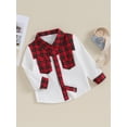 thumbnail image 4 of GXFC Toddler Boy Christmas Shirts Clothes 6M 1T 2T 3T 4T Kids Boy Long Sleeve Button Down Plaid Print Holiday Party Pullovers Tops Christmas-themed Clothing for Children Boy, 4 of 8