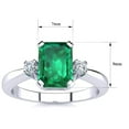 thumbnail image 5 of SuperJeweler 2 1/2 Carat Octagon Shape Created Emerald and Diamond Ring In Sterling Silver For Women, 5 of 6