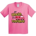 thumbnail image 3 of Inktastic My Uncle is a Firefighter with Fire Truck Youth T-Shirt, 3 of 5