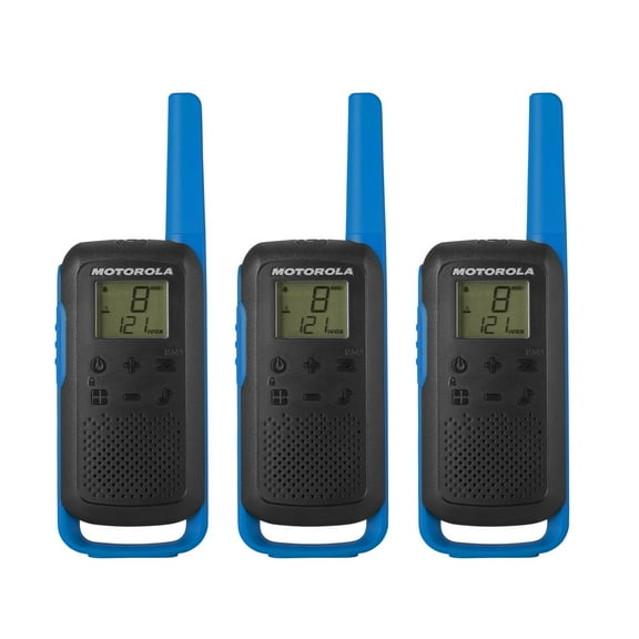 Motorola Solutions T270TP 25 mi. Two-Way Radio Black/Blue 3-Pack