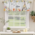 thumbnail image 2 of 2 Pack Valances for Window, Easter Plaid Short Curtains for Kitchen Bedroom Living Room, Spring Watercolor Bunny Flower Grey Checkered Rod Pocket Small Window Treatment Valance Drapes 42 x 12 Inch, 2 of 8