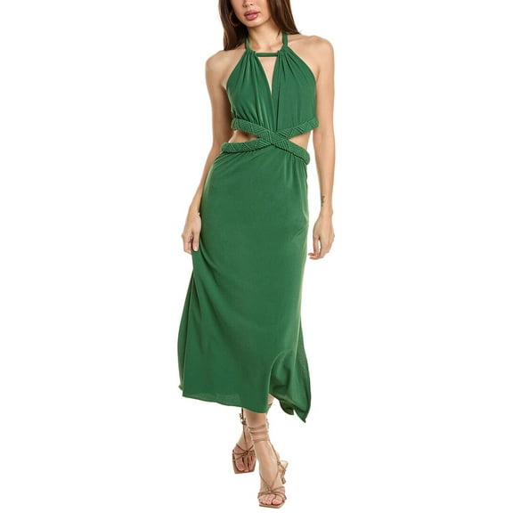 JUAN DE DIOS womens  San Agustin Midi Dress, 0, Green