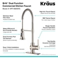 thumbnail image 2 of Grifo Britt Kraus para Cocina Comercial de Pre-Enjuague con Cabezal Rociador de Función Doble Acero Inoxidable Kraus KPF-1690SFS, 2 of 2