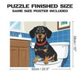thumbnail image 2 of 500 Piece Jigsaw Puzzle Dachshund Dog Sitting On Toilet Bathroom Humor Cartoon Illustration Home Decor Adult Relaxation Game 20.5x15 Inch, 2 of 6