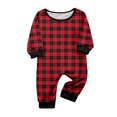 thumbnail image 2 of Yuaguia Family Christmas Matching Pajamas Set, Wish You a Merry Christmas Tree Letter Print Long Sleeve Tops and Red Black Plaid Pants, Holiday Sleepwear, Baby 9 Months, 2 of 3