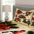 thumbnail image 3 of Ambesonne Christmas Quilted Bedspread Set 3 Pcs, Vintage Ornaments, Queen Size, Multicolor, 3 of 4
