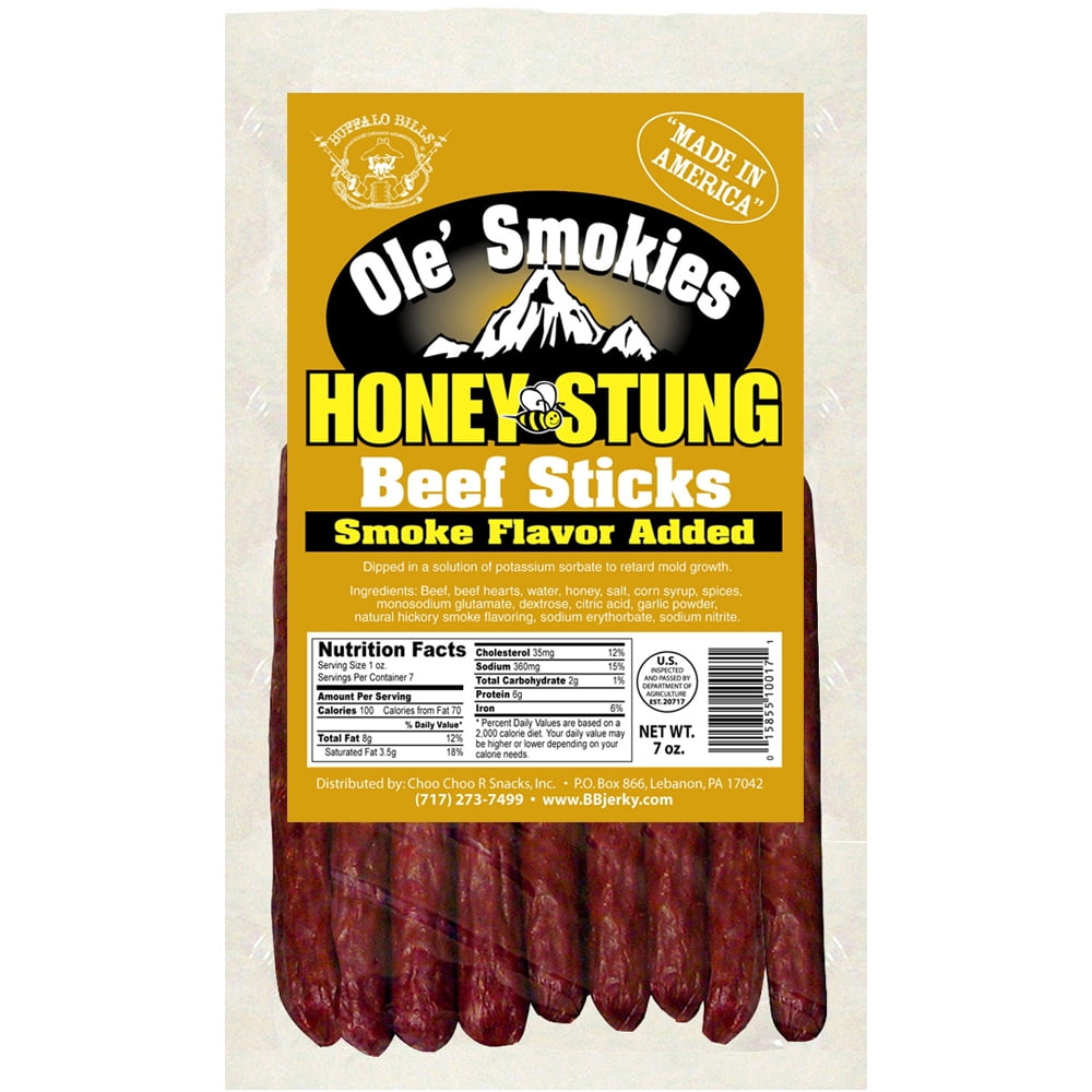 Buffalo Bills 7oz Honey Stung Ole Smokies (Beef Sticks) – Four 7oz Packs