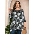 thumbnail image 2 of MODERN GOOSE Haut Grande Taille pour Femmes Manches 3/4 Lily 3X Blouse Tunique Évasée Vêtements Dentelle Col Rond Maternité Coupe Ample Vêtements, 2 of 12