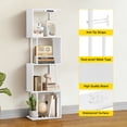 thumbnail image 5 of 4-Tier S-Shaped Bookcase, Geometric Bookshelf, Wooden Storage Display Shelf for Living Room, Bedroom and Home Office,White, 5 of 11