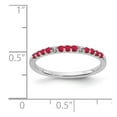 thumbnail image 3 of 14K White Gold Ring Band Gemstone Ruby Round Red Diamond, Size 7, 3 of 3