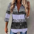thumbnail image 2 of Tops para mujer Camisas Blusas Elegantes Camisas casuales de manga larga Estampado de moda Cuello vuelto Camisa con botones Odeerbi ODB-5, 2 of 8