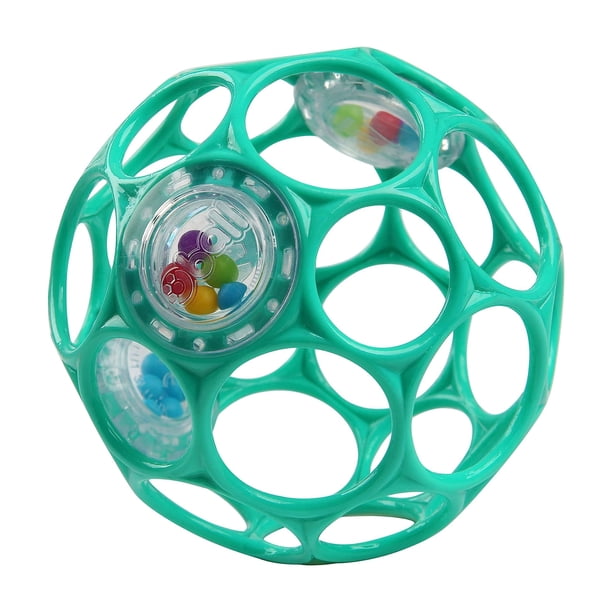 Juguete para bebés Bright Starts Oball, sonajero fácil de agarrar, verde azulado, sin BPA