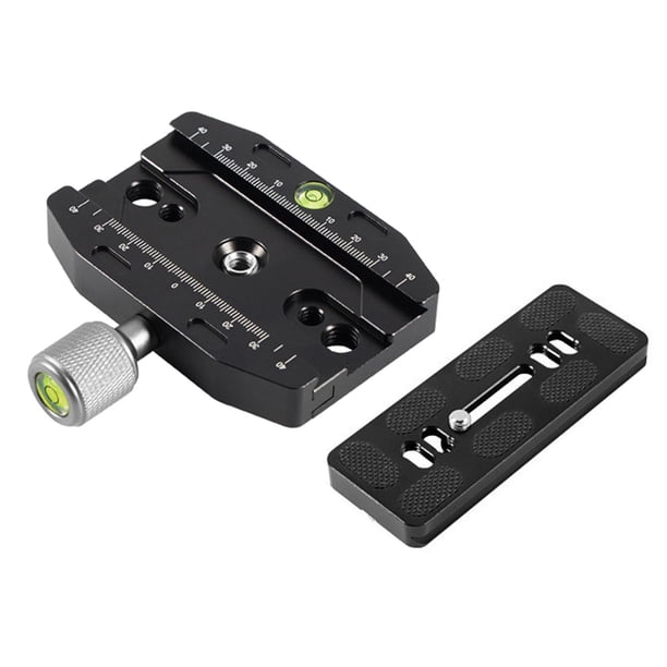 Abrazadera CA para trípode CUTICAT aleación de aluminio con 2x nivel de burbuja adaptador de montaje ligera para proyector videocámara cámara 90 mm con base Abrazadera de placa de liberación rápida