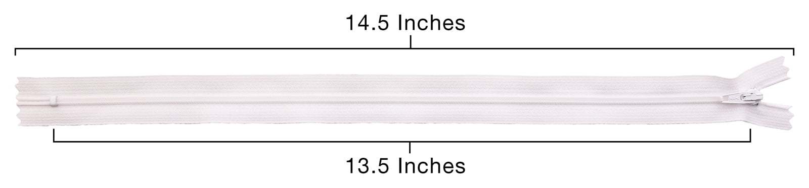 YKK® #3 Lightweight Closed-End Zipper, 13.5 Inch Length, Bright White 501 (100 Pack)