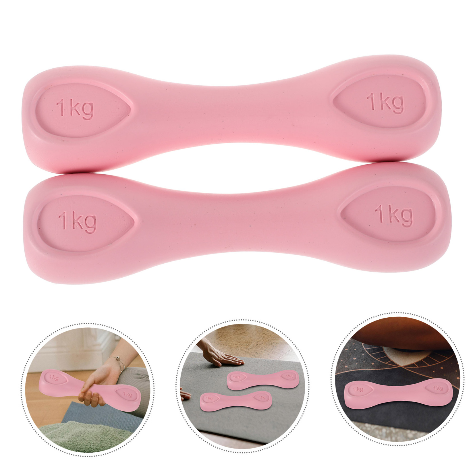 WRISTBIQUE 2Pcs Pink Dumbbell Weights Set Lightweight Hand Held Fitness Equipment for Home Gym Pilates Workouts