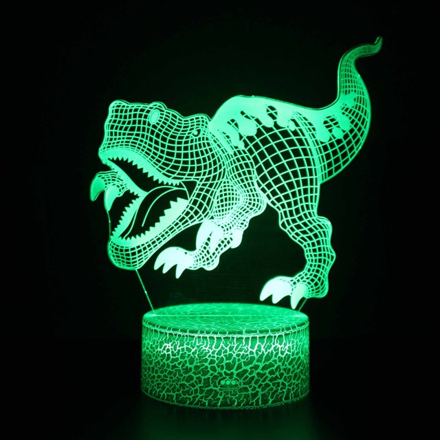 Regalos de dinosaurio, luz nocturna 3D de dinosaurio T-rex para control de niños y 16 colores que cambian y función regulable y papel de regalo, regalos de cumpleaños de Navidad para niño niña XianweiShao 9024715142313