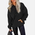 thumbnail image 2 of Wutalume Women's Casual Pocket Hoodie with Drawstring Pullover Sweatshirt Top, Fashionable and Comfortable for Everyday Wear,Black L, 2 of 6