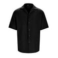 thumbnail image 4 of Men's Summer Cuban Shirt, Visenoya Mens Shirts, Moraltrnte Slim Fit Short Sleeve Button Up for Beach Vacation,Size XL, 4 of 7