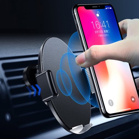 Sterling Fast Mount - Touch Sensitive Phone Car Mount Wireless Charger, Qi Fast Wireless Car Charger, One-Hand Operation Car Mount Compatible with Samsung Galaxy S9/S8/S7/S7 Edge/S6 Edge, Note and More