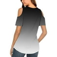 thumbnail image 6 of gakvbuo Cold Shoulder Tops For Women Summer Blouses Tunics Tops Women Summer Sexy T- Shirt Cold Shoulder Pullover Blouse-Neck Short Sleeve Solid, 6 of 8