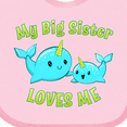 thumbnail image 4 of Inktastic My Sister Loves Me- Cute Narwhal Boys or Girls Baby Bib, 4 of 4