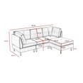 thumbnail image 3 of L-shaped Sectional Sofa with Chaise Lounge, Velvet Upholstered Couch with Nail Head Trim, Corner Sofa for Living Room, Apartment, Gray, 3 of 7