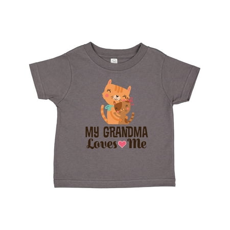 

Inktastic Grandma Loves Me Girls Granddaughter Cat Gift Toddler Toddler Girl T-Shirt