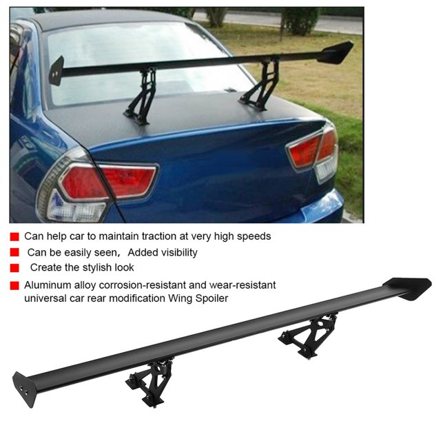 Alerón Trasero Universal De aleación De Aluminio De Una Sola Capa Para Coche, Alerón De Carreras, Estabilizador Para Vehículo Sedán, Color Negro