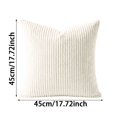 thumbnail image 3 of Set of 4 Corduroy Throw Pillow Covers Soft Striped Square Cushion Cases, Rustic Farmhouse Boho Home Decor for Living Room Couch Bed Sofa, Textured Plush Decorative Pillow Shams 18x18 Inch, 3 of 6