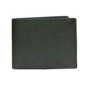 Ecocraft Men Leather Bifold Wallet – Mild Milled Finish Premium goat milled leather in rich green Classic bifold Full Grain Leather