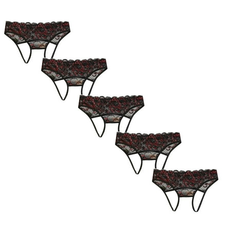 

Womens Underwear Brief Lace Thongs Lingerie Ladies Panties5PC
