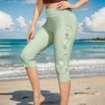 thumbnail image 2 of Frostluinai Womens Plus Size Rash Guard Capris High Waist Swimwear Bottoms Hawaiian Print Long Swim Shorts Tankini Bottom Swim Lengging Multicolor XXL, 2 of 6