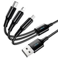 thumbnail image 1 of Cable 3 Puntas Carga Rápida Datos Celular Tablet Laptop 1.2m, 1 of 6