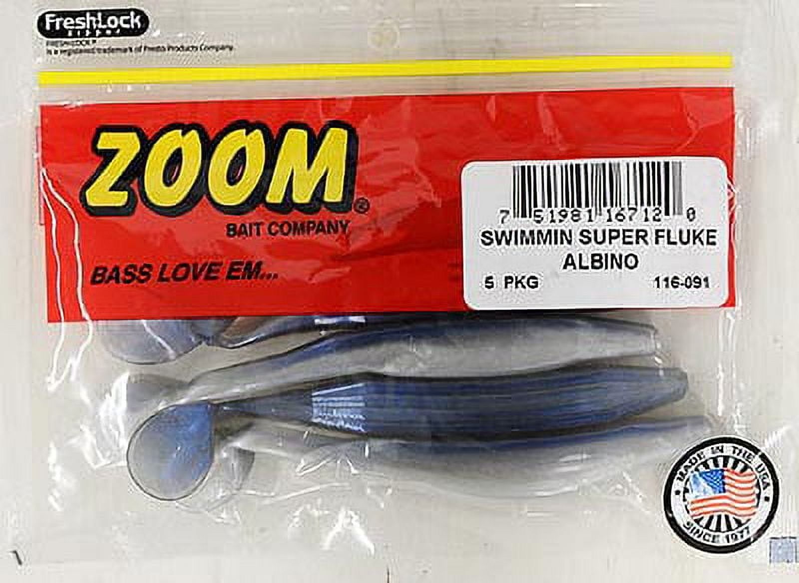 Zoom Swimmin Super Fluke Albino 5pk - Walmart.com