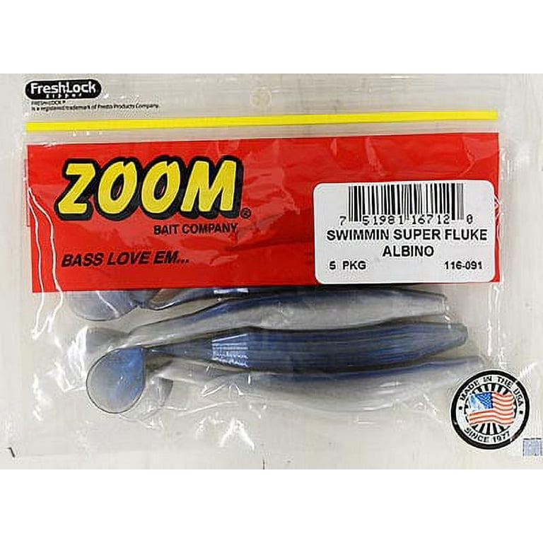 Zoom Swimmin Super Fluke Albino 5pk - Walmart.com Zoom Swimmin Super Fluke Albino 5pk - Walmart.com